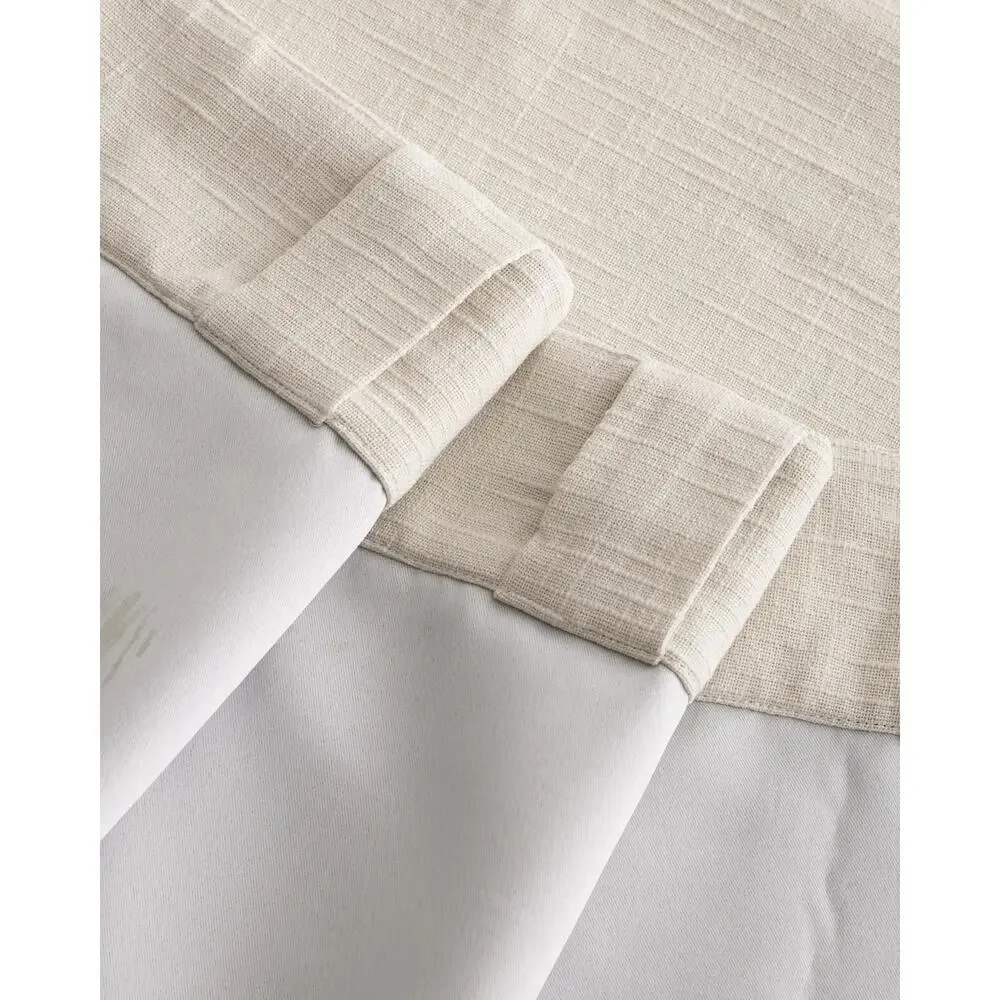 NEW Quince Cotton Slub Room Darkening Curtain 48x96 Natural Textured SET $280